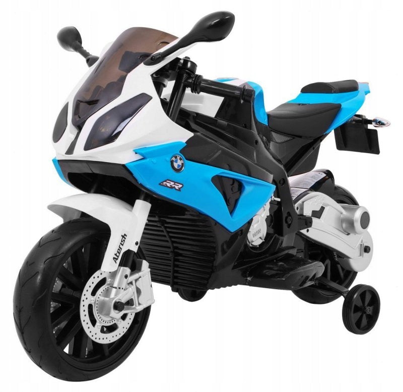 Motor for battery BMW S1000 RR for children Blue + Auxiliary wheels