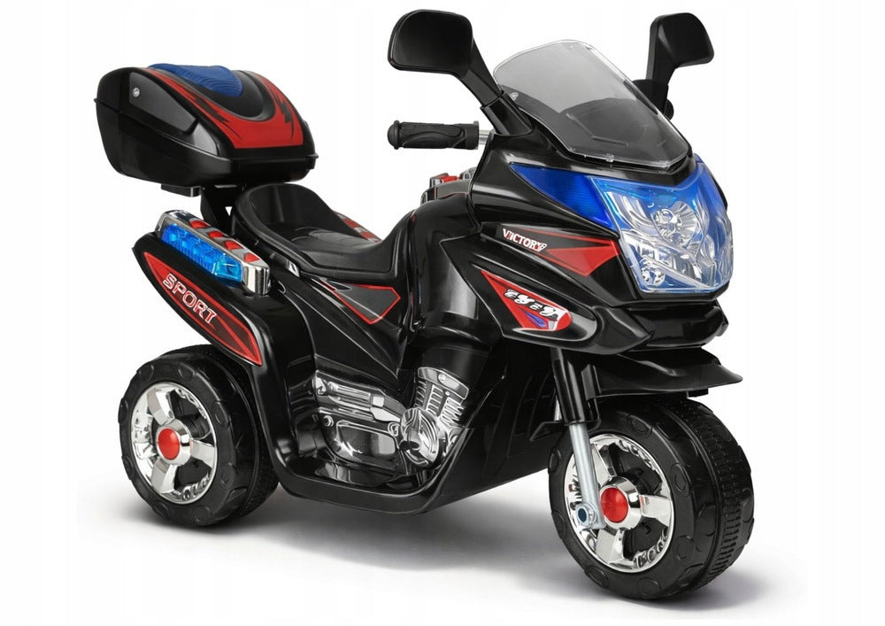 Motor for battery black 6v 4 kmh three wheel with led for children