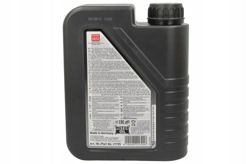 Motor oil 4T Street 10W50 1l, API SN+ JASO MA-2 Synthetic LIQUI MOLY Packaging volume 1 l