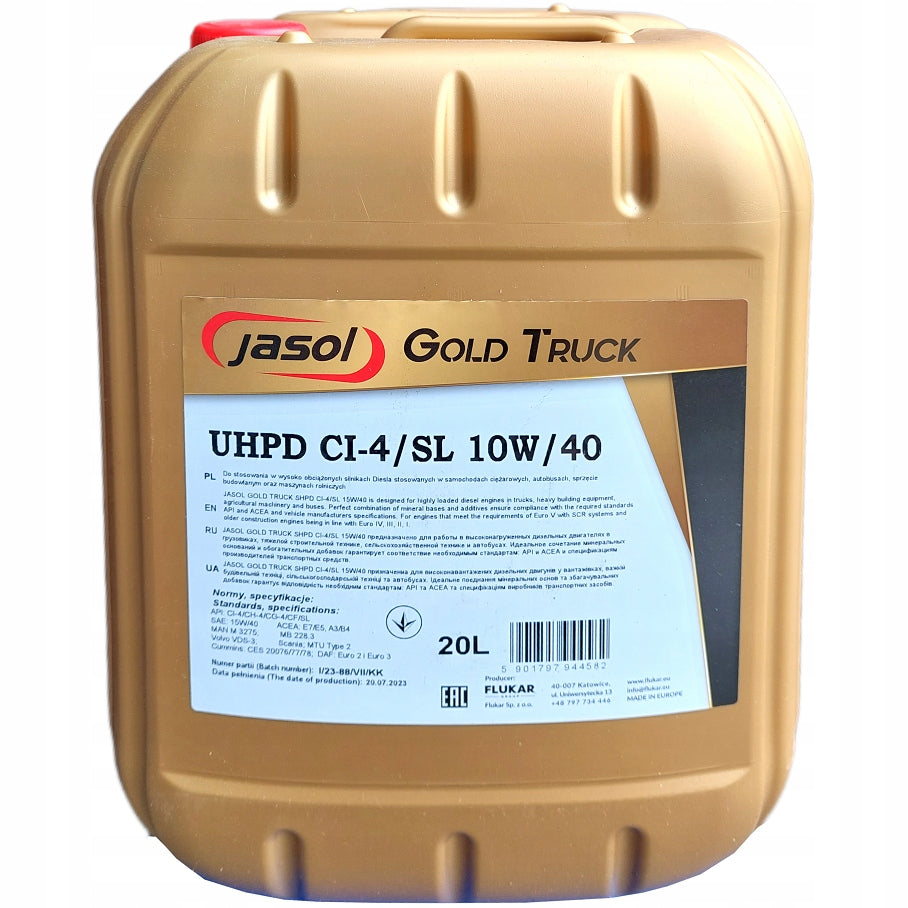 Motor oil Jasol Gold UHPD CI-4/SL 10W40 20L