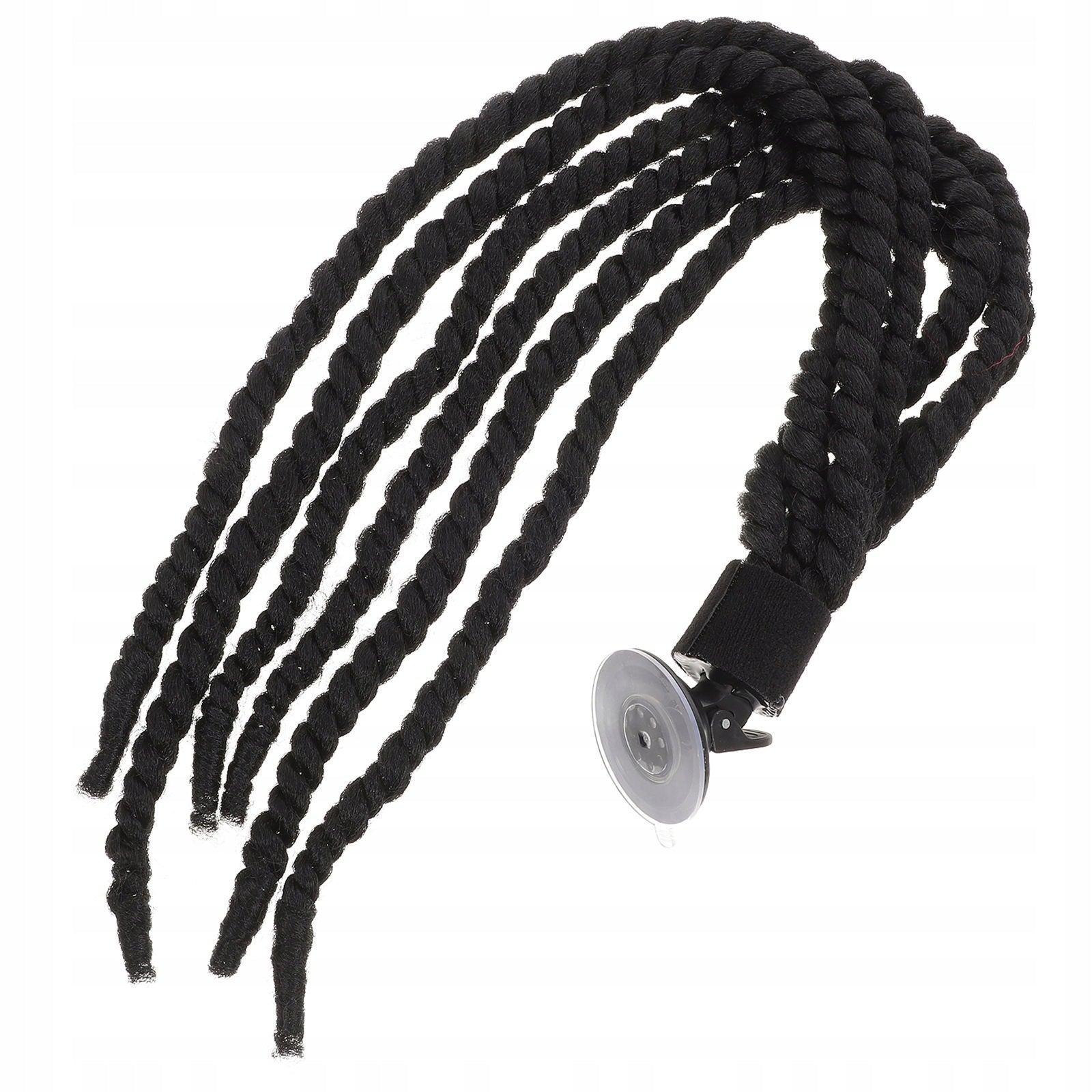 Motorbike Helmet Braid Wig Black Helmet Ornament Decoration