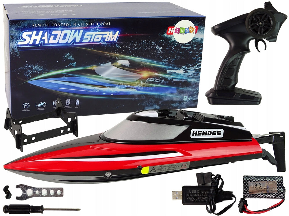 Motorboat R/ C 2,4G red 20- 25 km/ h 320x160 mm Lean Toys