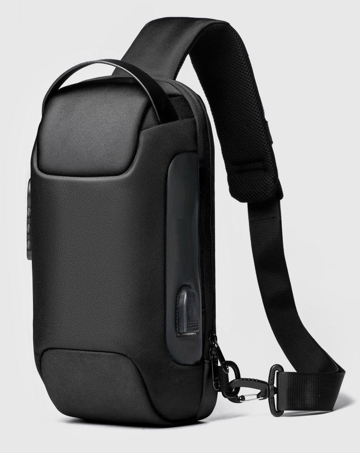 Motorcycle Backpack One Shoulder Anti Theft USB TSA Waterproof I224 Customs tariff code 42029291