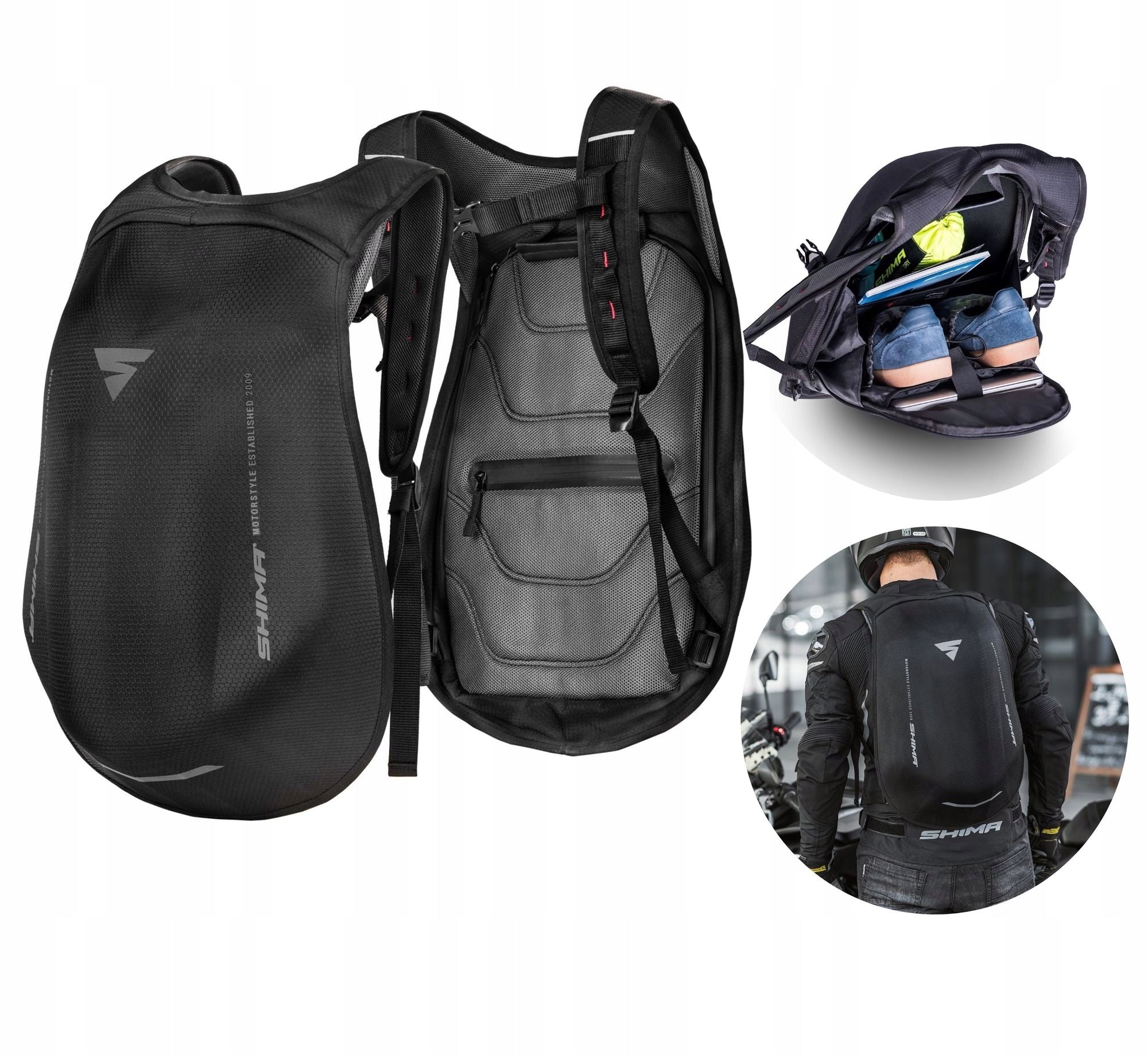 Motorcycle Backpack SHIMA AYRO BACKPACK Laptop Pocket Black 24L