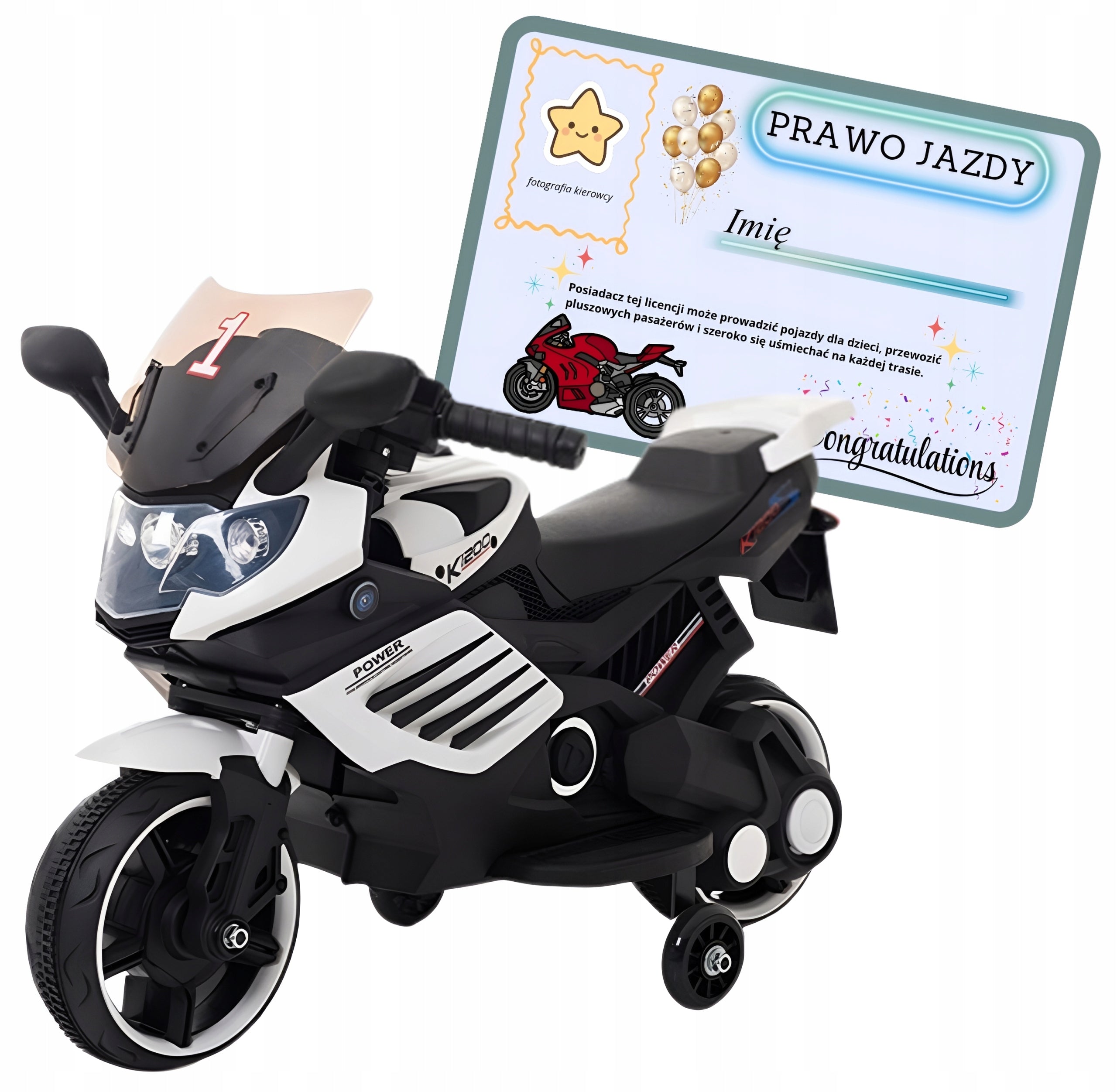 Motorcycle Battery Chaser LED Lights for Kids White