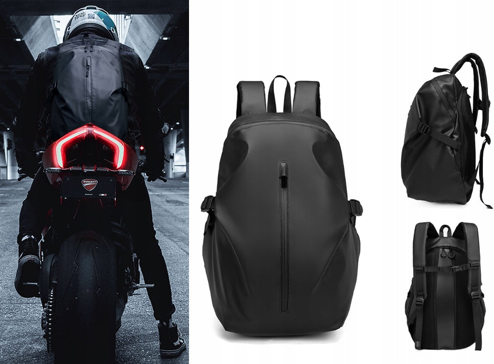 Motorcycle Bike Backpack Lightweight Universal Black for Helmet Waterproof