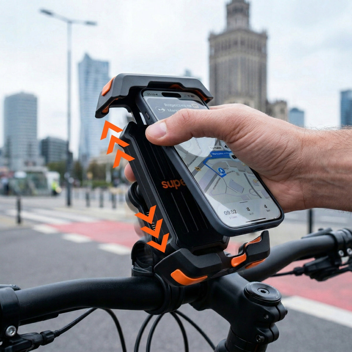 Motorcycle Bike Phone Holder for Bike Anti-Vibration Shock Absorption Model SUPERO VIBROLOCK