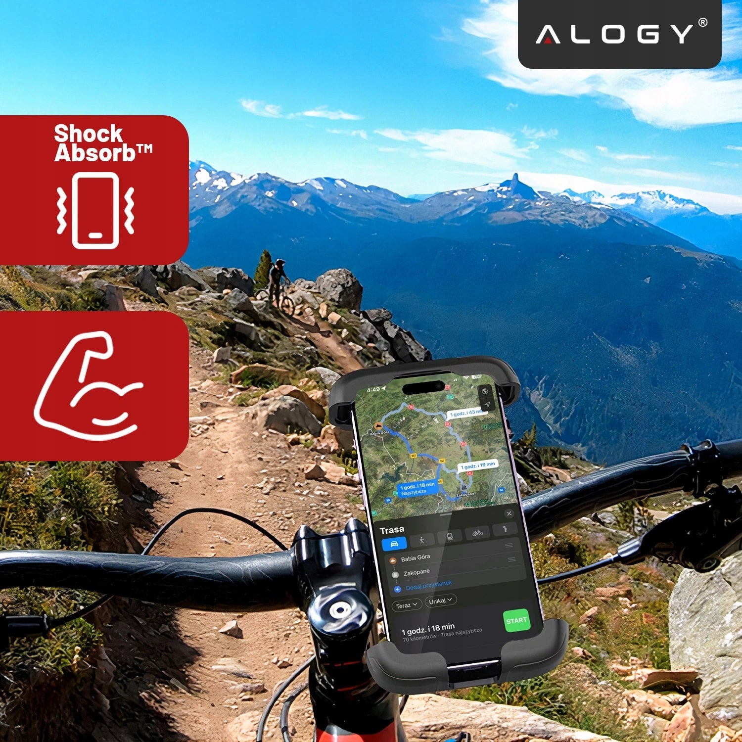 Motorcycle Bike Phone Holder for Bike Handlebar Shockproof Model Uchwyt na telefon na kierownicę roweru odporny