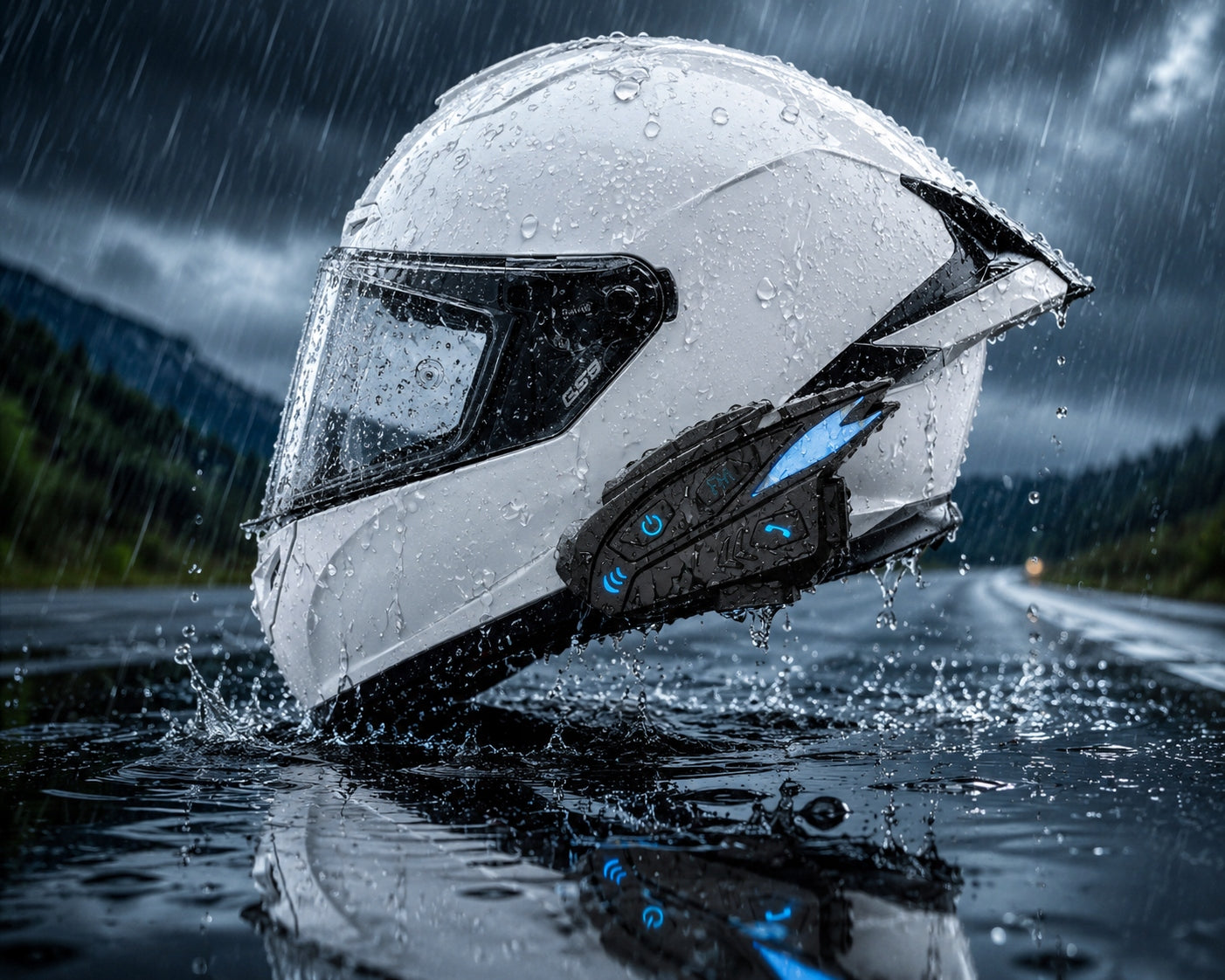 Motorcycle Bluetooth Intercom Headset for Helmet MESH 1000m FM IP67 1000mAh Manufacturer no brand