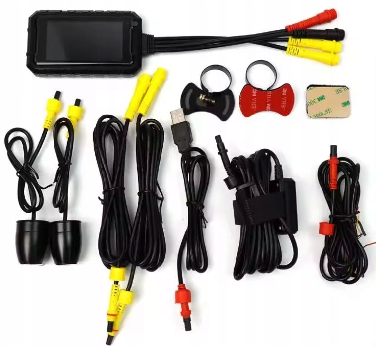 Motorcycle Camera Driving Recorder FHD FRONT + REAR Wi-Fi Screen Manufacturer code rejestrator motocyklowy dwie kamery FHD