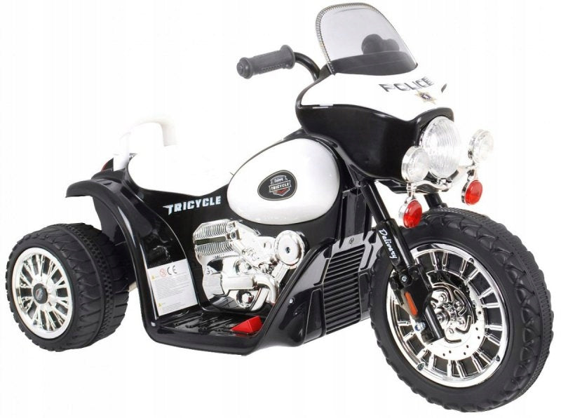 Motorcycle Chopper Battery Pack for Kids Black + 3 Wheels + Sounds + Brand Ramiz