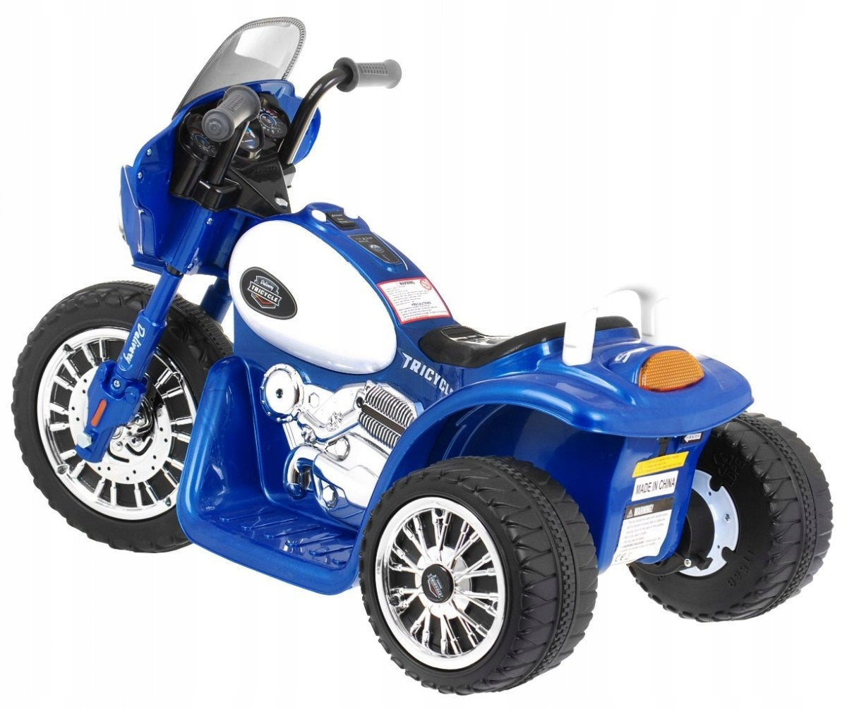 Motorcycle Chopper Battery Pack for Kids Blue 3 Wheels Sounds Manufacturer code PA.JT568.NIE