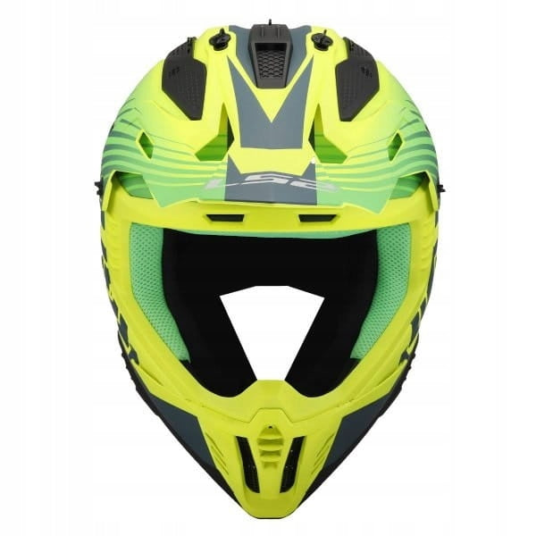Motorcycle Enduro Helmet LS2 MX708 Fast II Duck Matt H-V Green Yellow XS Manufacturer's catalog number AK4670821602
