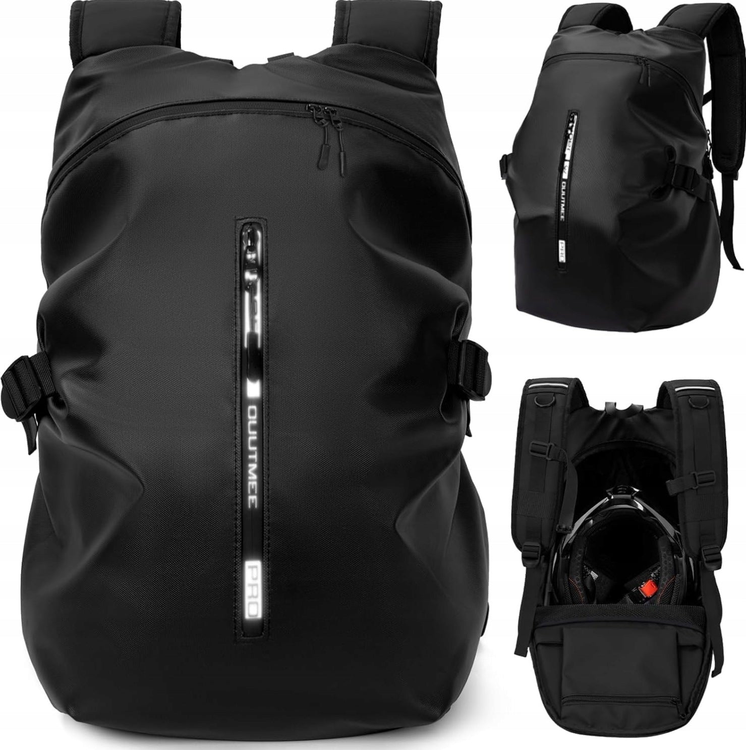 Motorcycle Helmet Backpack 35L Waterproof Reflective Hiking Bike