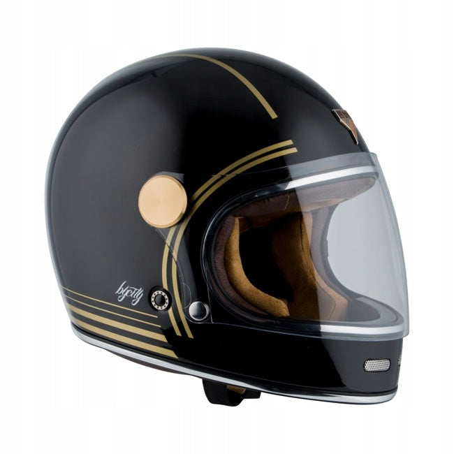 Motorcycle Helmet By City Roadster Gold Black Chopper 'L'