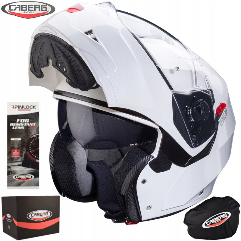 Motorcycle Helmet Caberg Duke X Solid White Gloss Size XS