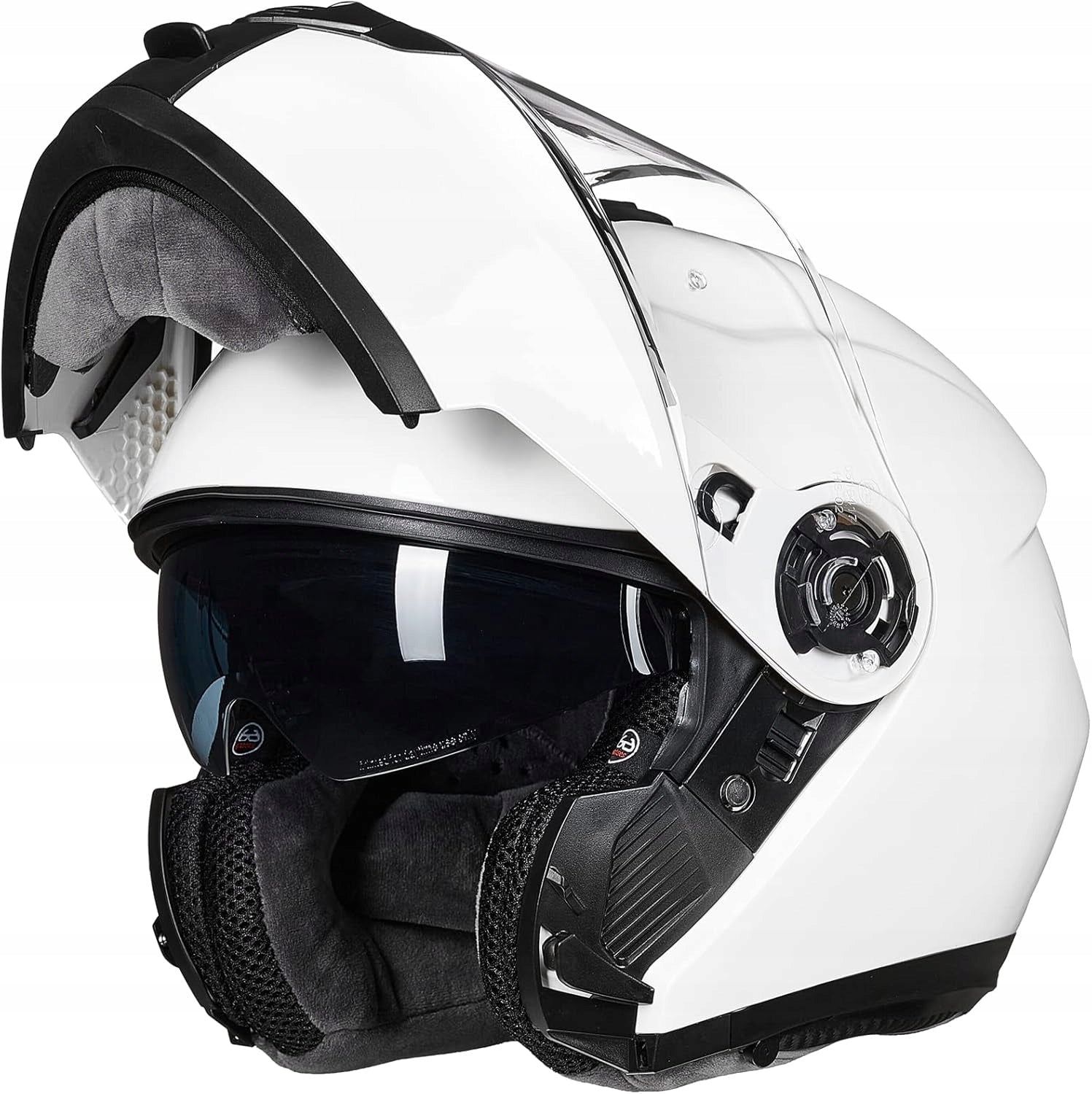 Motorcycle Helmet Folding Full Face Helmet Size L Double Viewfinder White Packaging status original