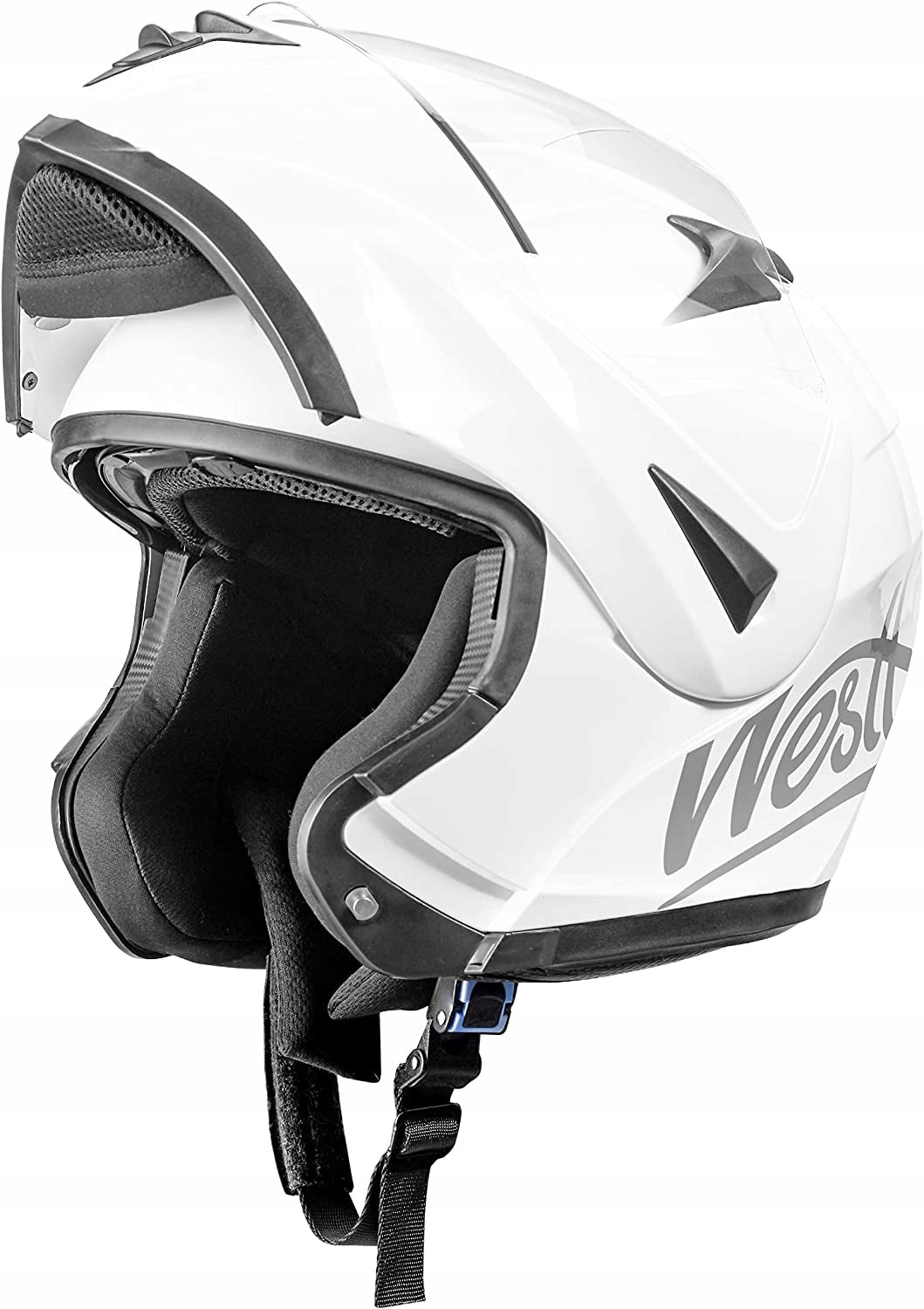 Motorcycle Helmet For Scooter Westt Storm XL 61cm White Full Face Helmet