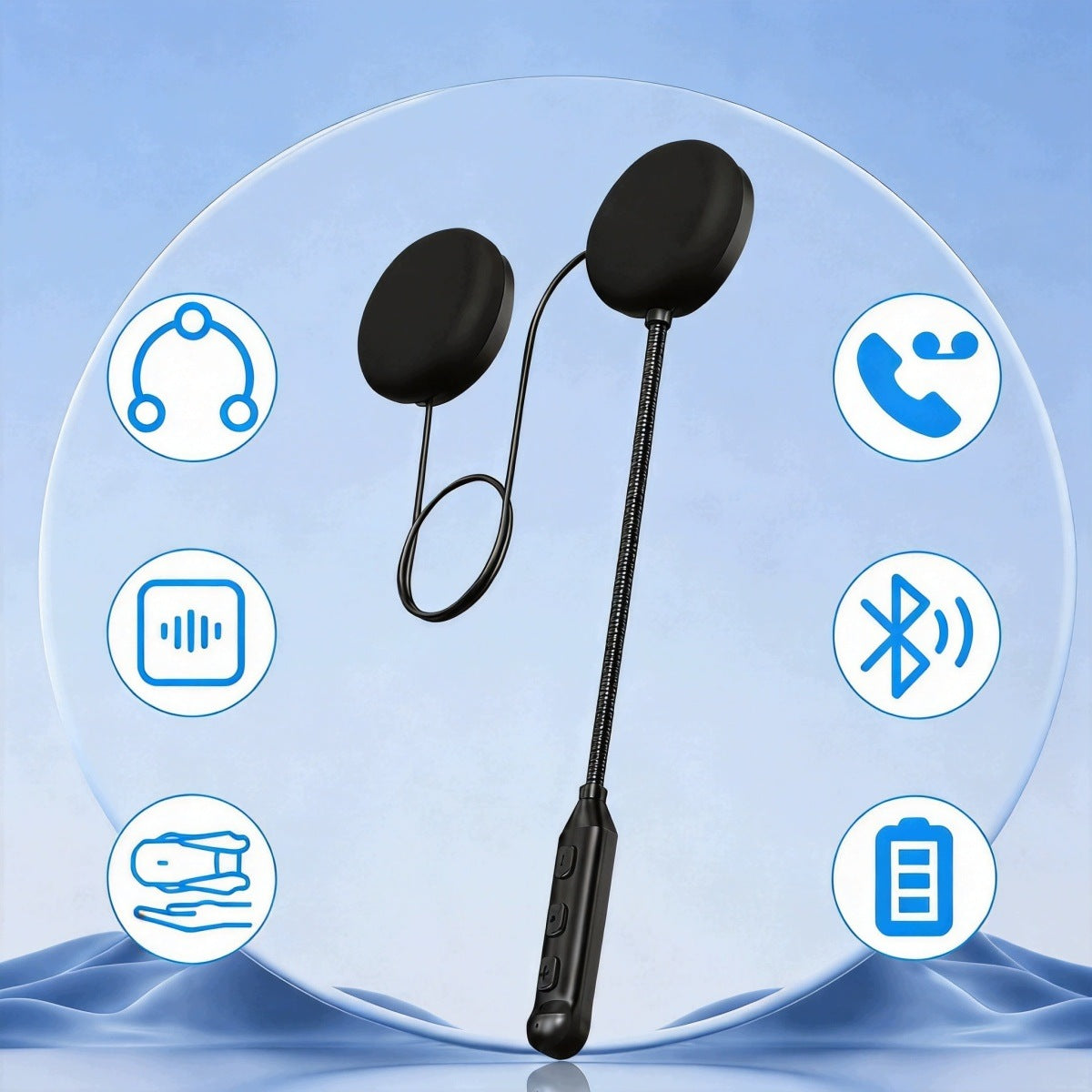 Motorcycle Helmet Headphones, Noise Cancelling, Handsfree Packaging status original