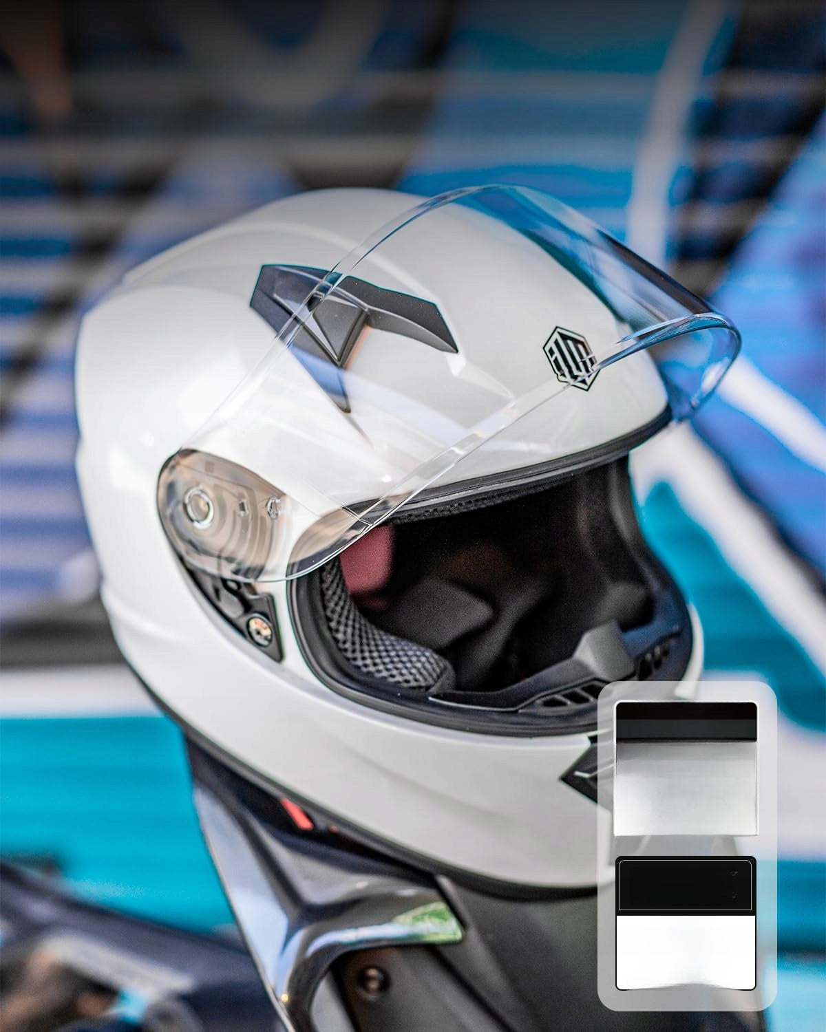 Motorcycle Helmet ILM ECE MF521 Full Face Ventilation Roz L 53-54 White Packaging status original