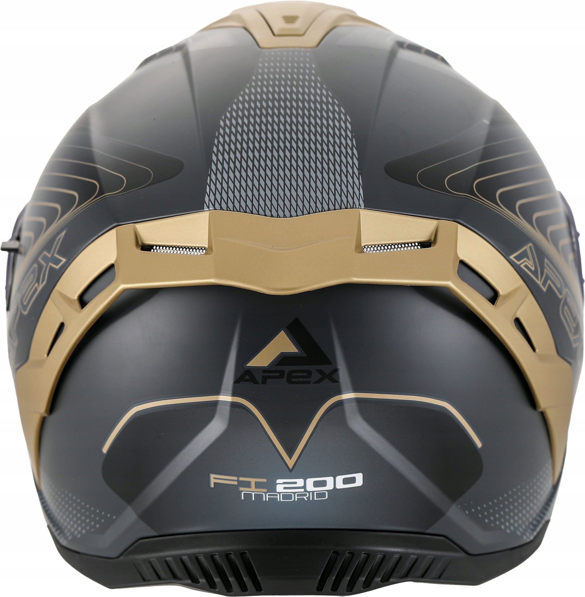 Motorcycle Helmet, Integral Apex FI200 Madrid, Size M, Black & Gold Manufacturer no brand