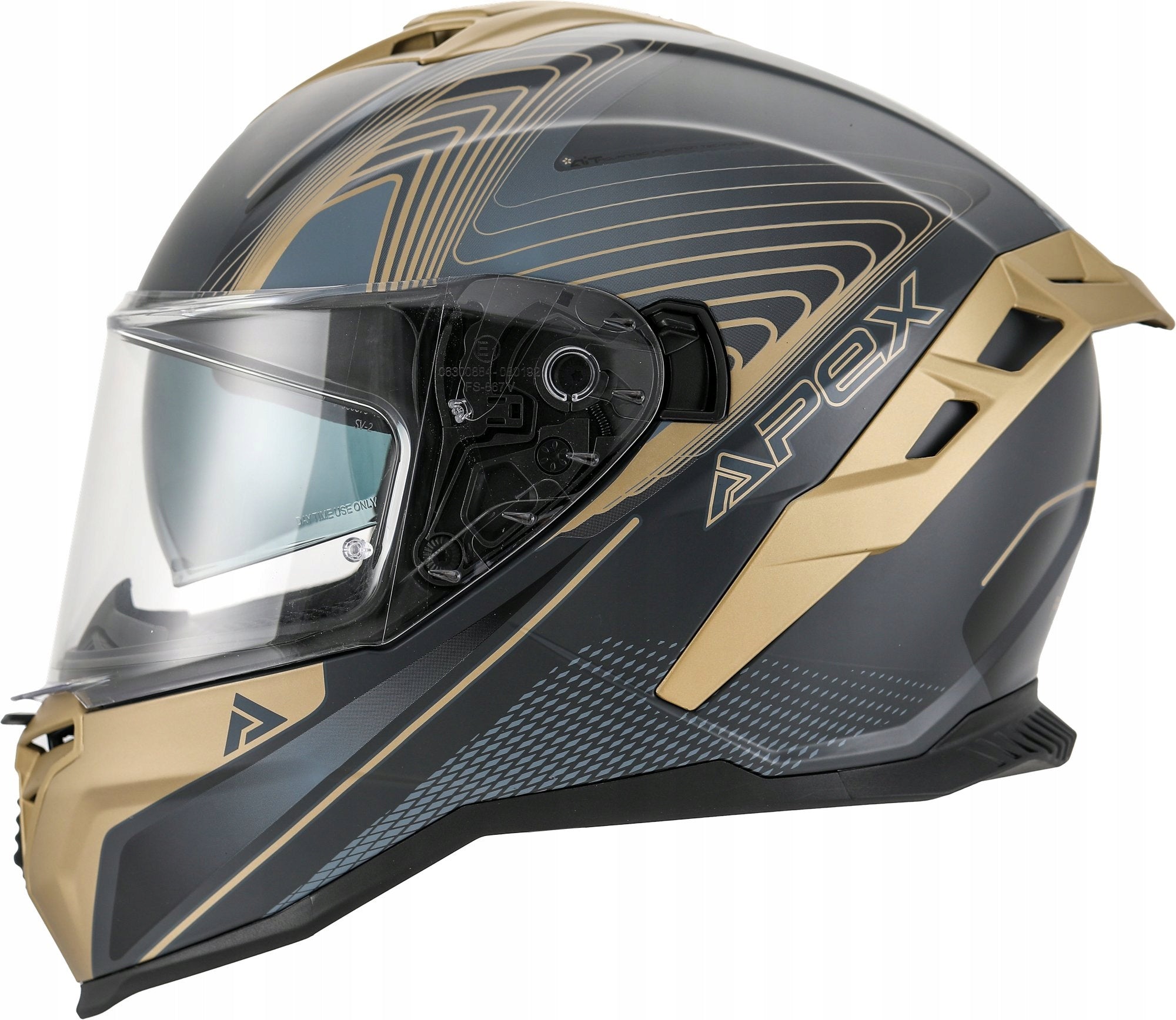 Motorcycle Helmet, Integral Apex FI200 Madrid, Size M, Black & Gold