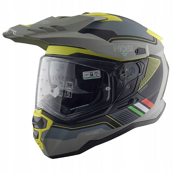 Motorcycle Helmet Integral Dual Sport ADV Enduro NOS NS9 Yellow Matt R. L