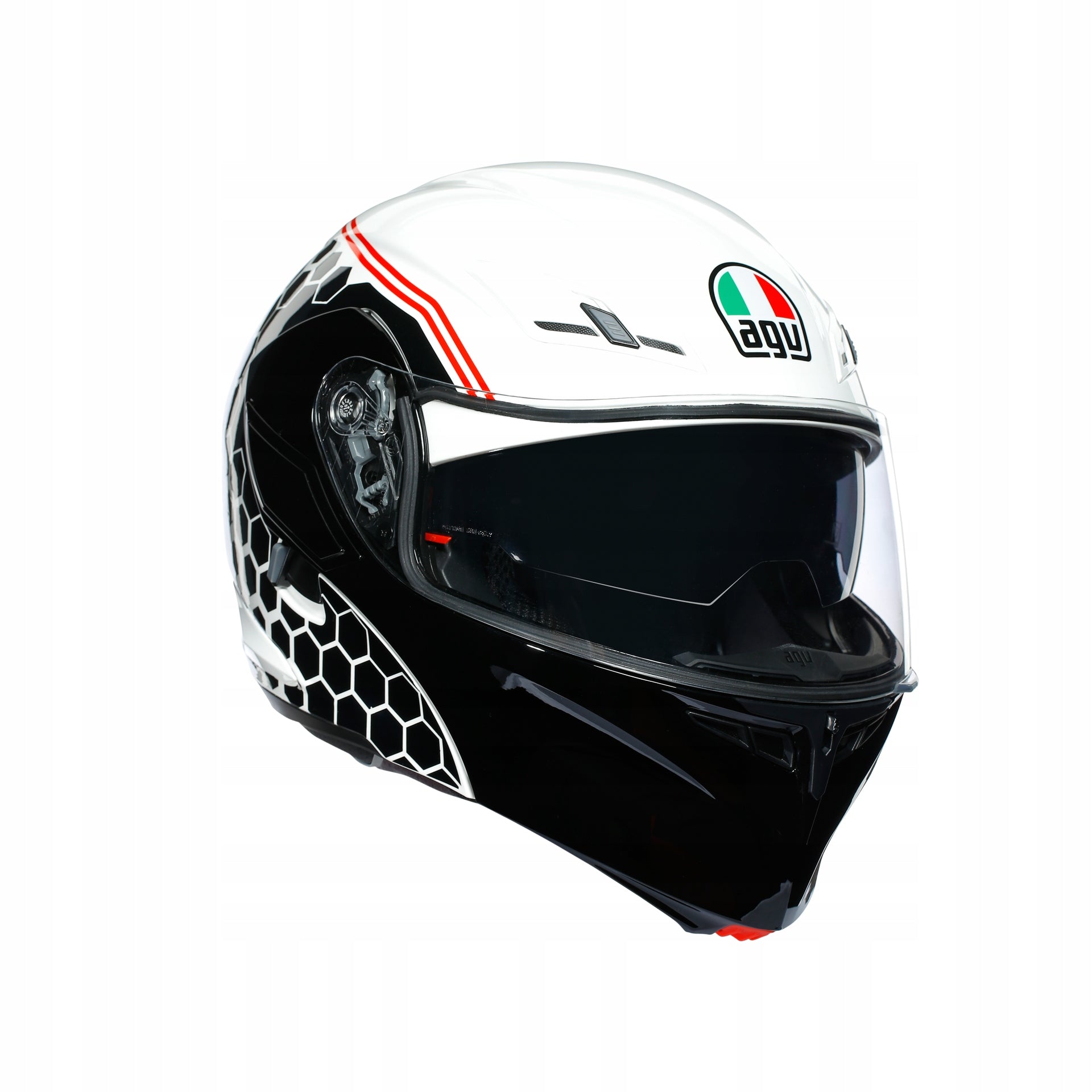 Motorcycle Helmet Jaw AGV Compact ST Detroit White/Red XS