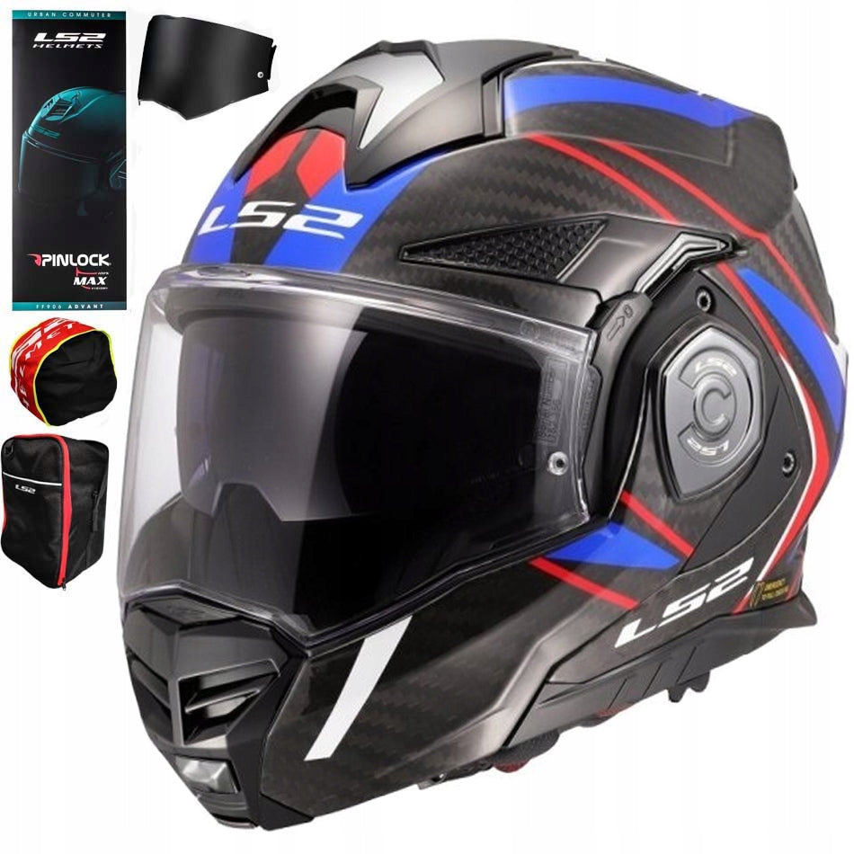 Motorcycle Helmet LS2 | ADVANT X C FUTURE II BLUE | Jaw Helmet | FF901