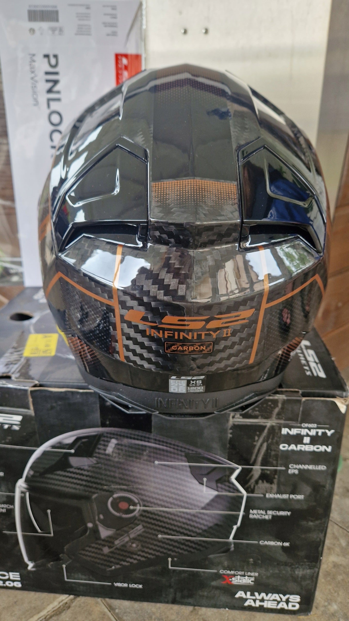 Motorcycle Helmet LS2 ECE2206 Infinity II Matt Carbon XS Manufacturer LS2