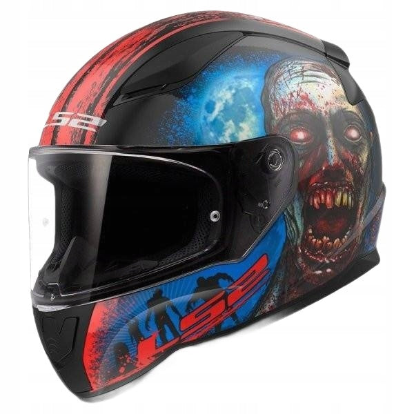 Motorcycle Helmet LS2 FF353 RAPID II ZOMBIE BLACK RED-06 Size M