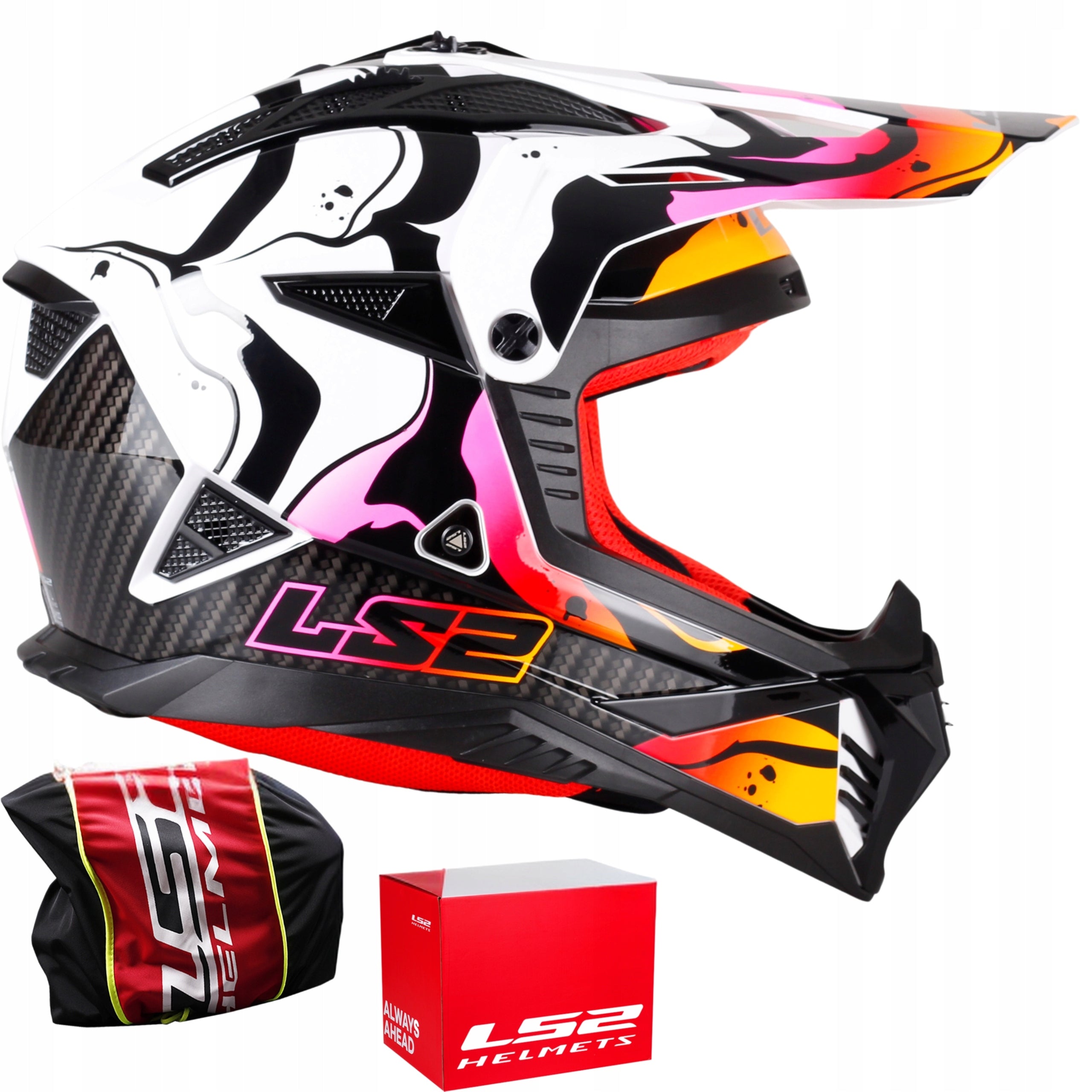 Motorcycle Helmet LS2 MX708 FAST II WASH white gloss ATV QUAD CROSS ENDURO