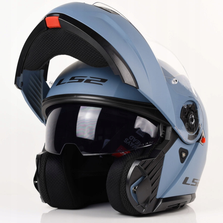 Motorcycle Helmet LS2 | STROBE II MISTY BLUE Matt | Jaw Helmet | FF908 Packaging status original