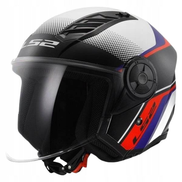 Motorcycle Helmet Open LS2 OF616 AIRFLOW II RUSH WH. BLUE RED-06 M