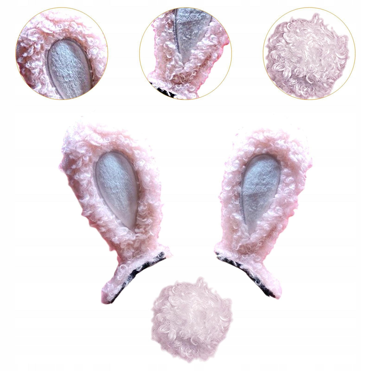 Motorcycle Helmet Rabbit Ears with Tail Party Helmet Accessories for Pink Manufacturer no brand