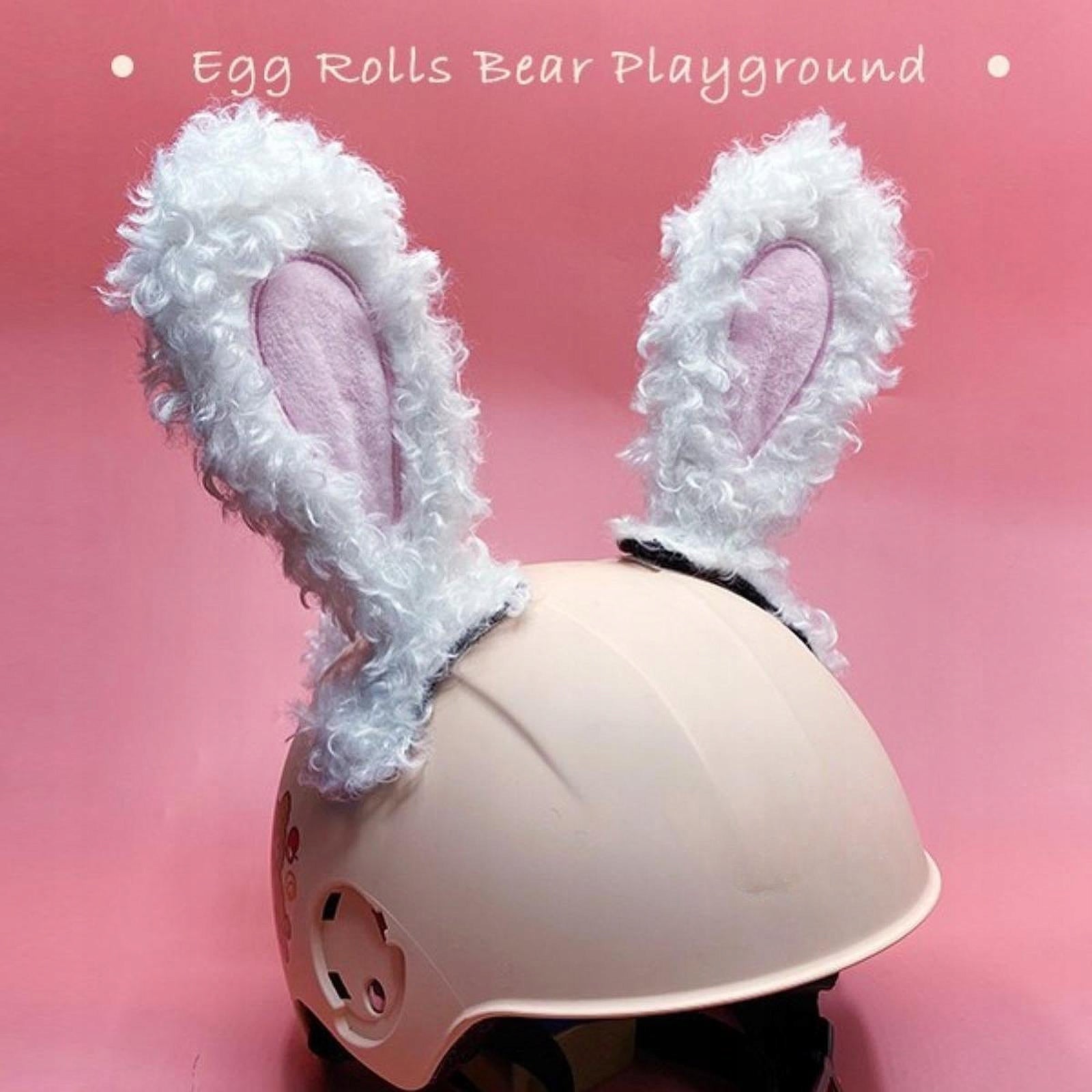 Motorcycle Helmet Rabbit Ears with Tail Party Helmet Accessories for White Packaging status original