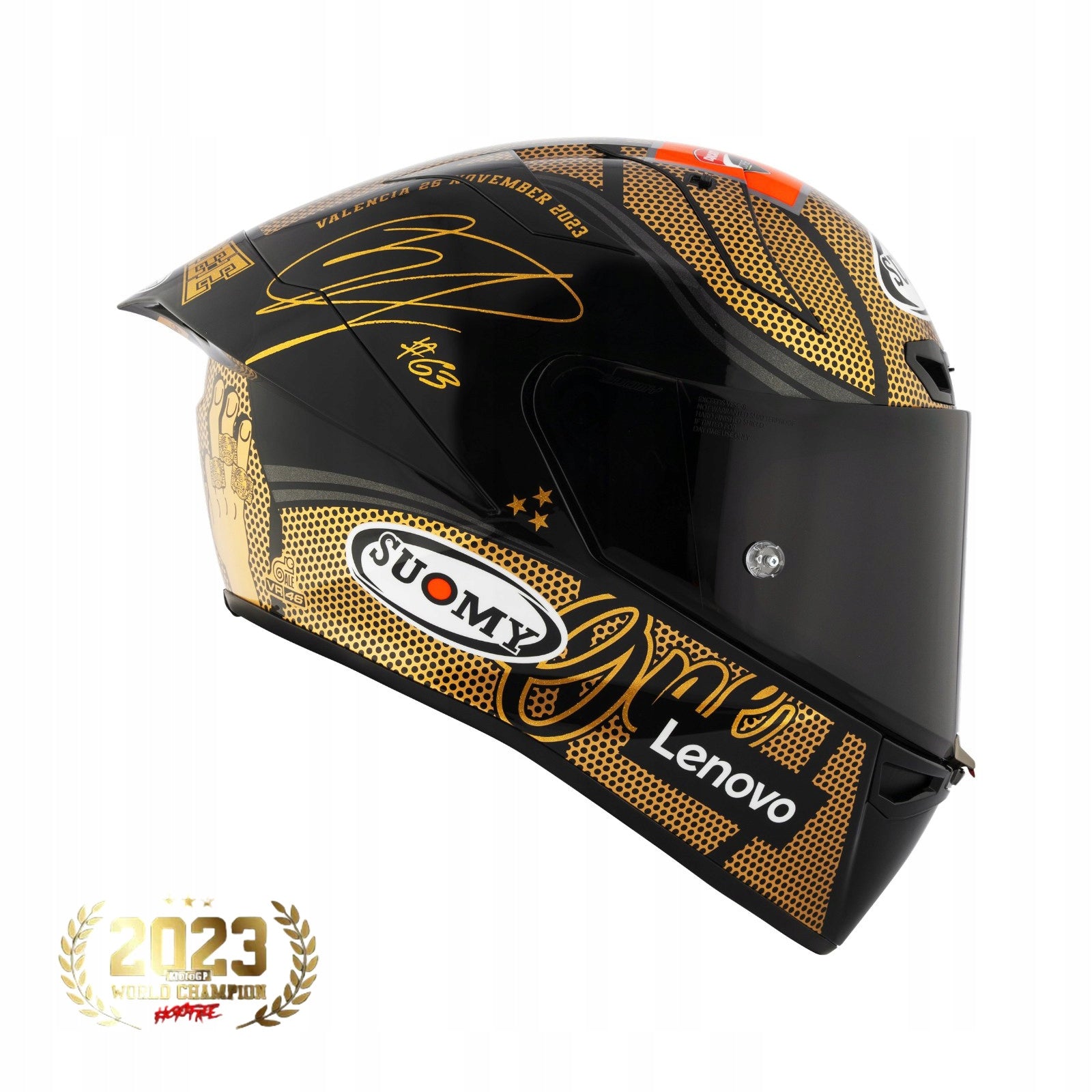 Motorcycle Helmet SUOMY S1-XR GP PECCO WORLD CHAMPION 2023 GOLD LIMITED L