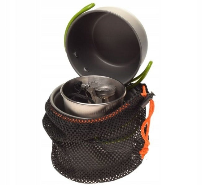 Motorcycle Hiking Cookware Set Trunk Cooker Color gray