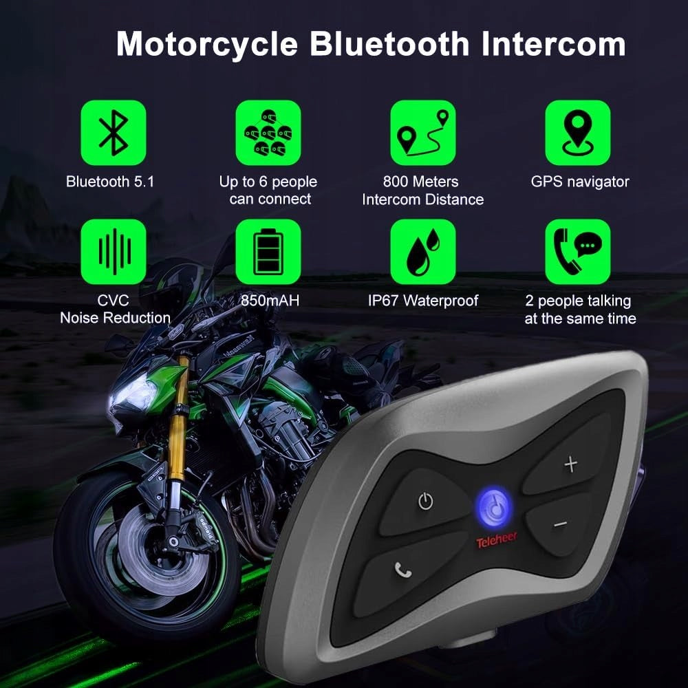 Motorcycle Intercom 1500m, Bluetooth Headset 5.1 Microphone M31 EAN (GTIN) 694774851885