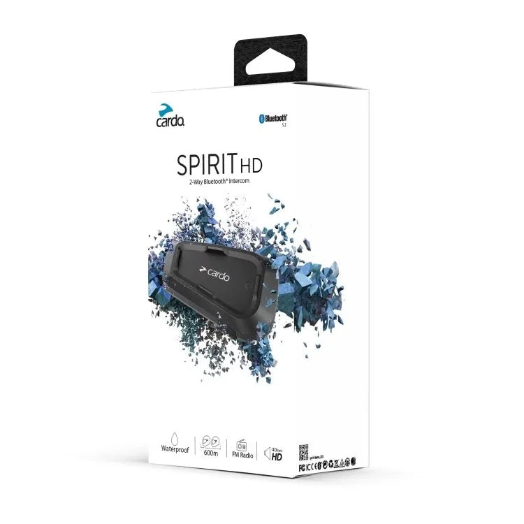 Motorcycle Intercom Cardo Spirit HD Single Bluetooth 600 m Packaging status original
