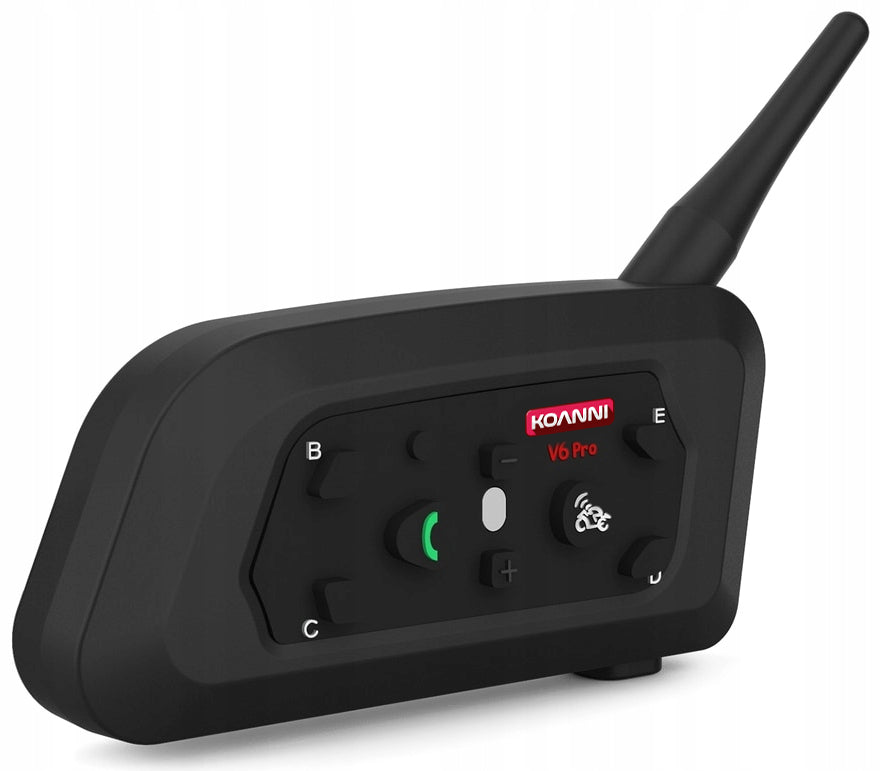 Motorcycle Intercom Koanni V6 Pro USB-C Bluetooth 1200m EUC App Packaging status original