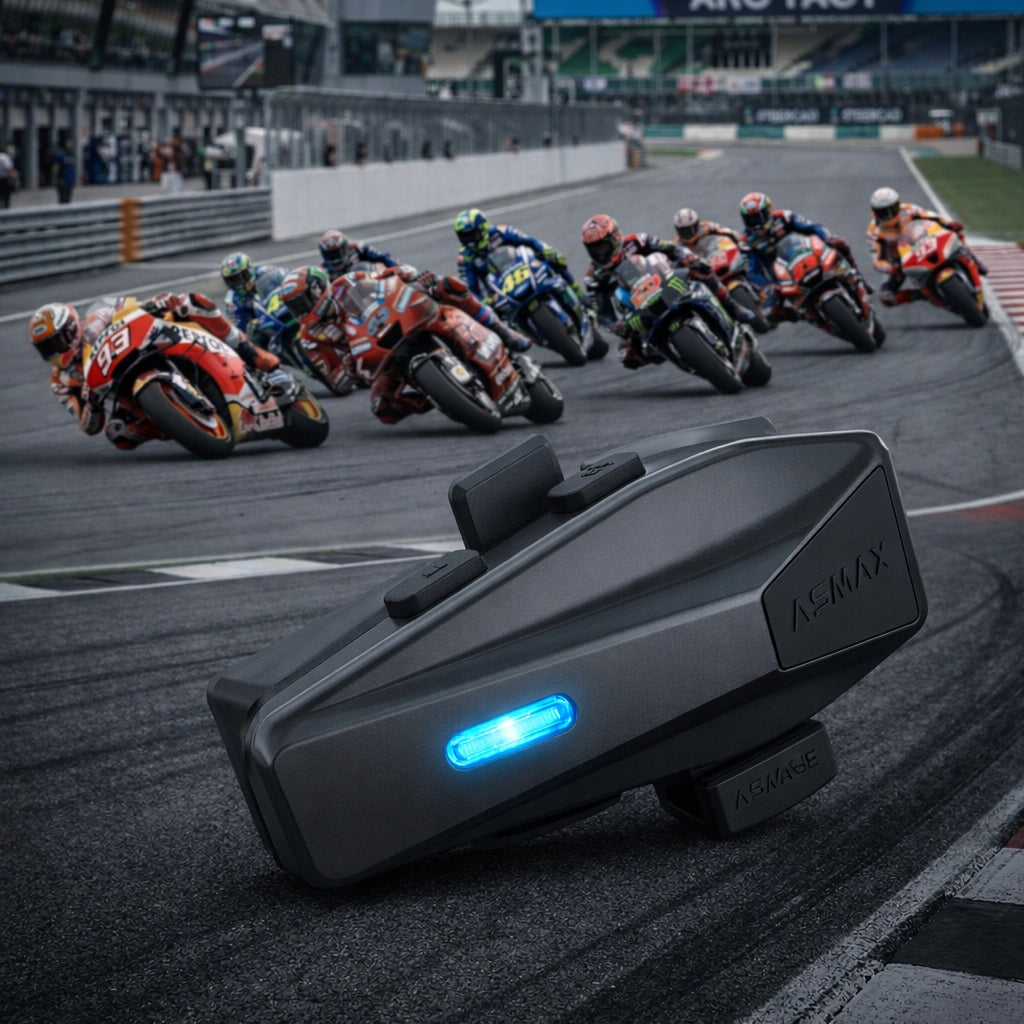 Motorcycle Intercom Mesh Bluetooth 5.4 for helmet 8 people ANC 160km/h to 8km Packaging status original