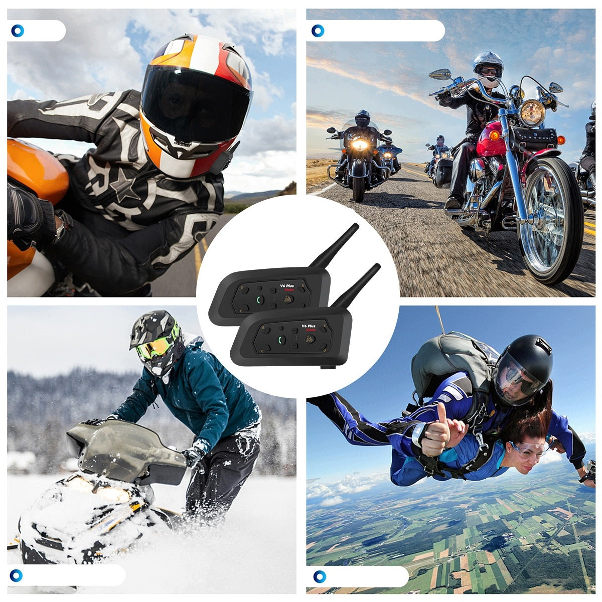 Motorcycle Intercom V6 Plus BT 5.1 set 2pcs connectivity 6 people EAN (GTIN) 4058812921507