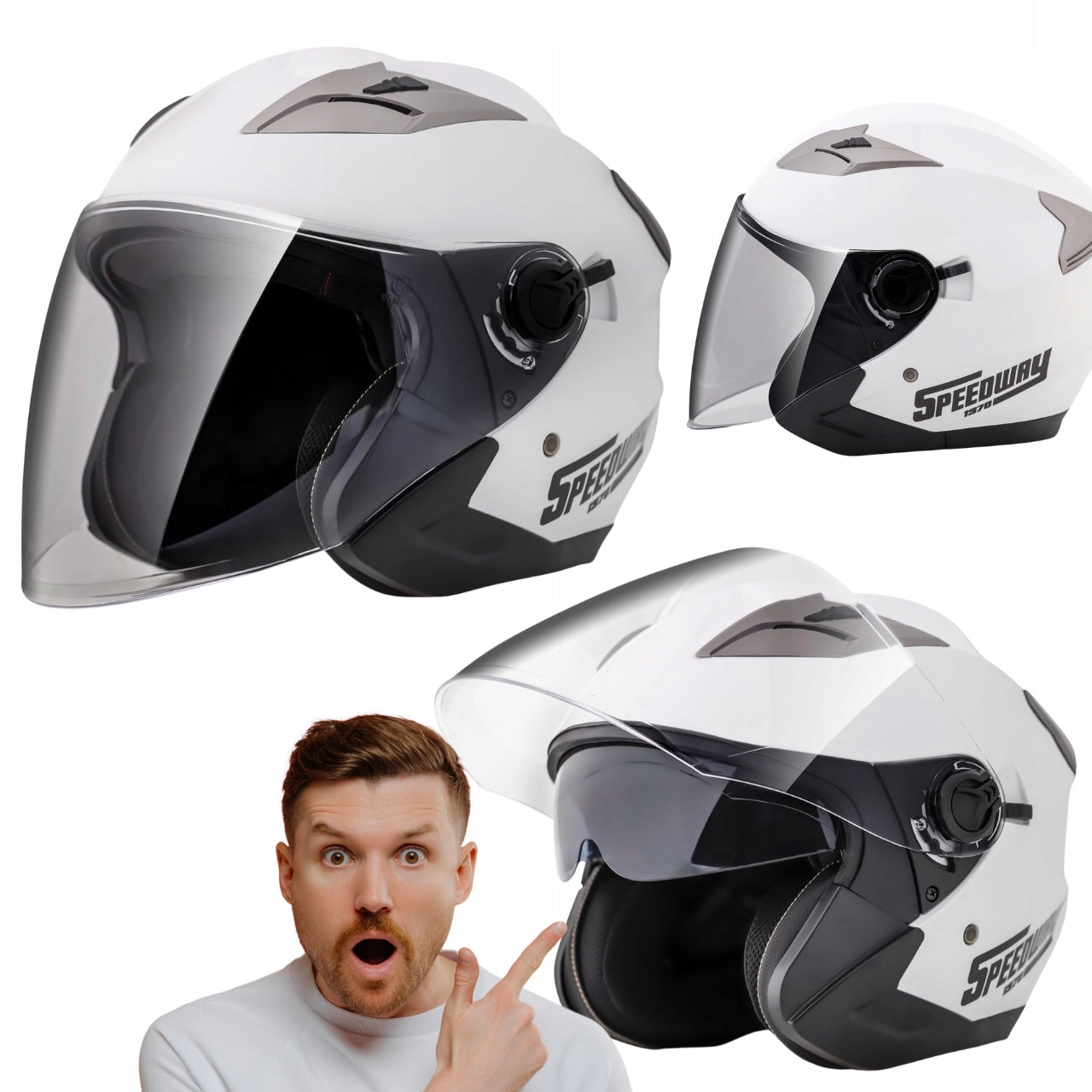 Motorcycle Jaw Helmet with Double Viewfinder ECE 22.05 Size M 57 – 58cm