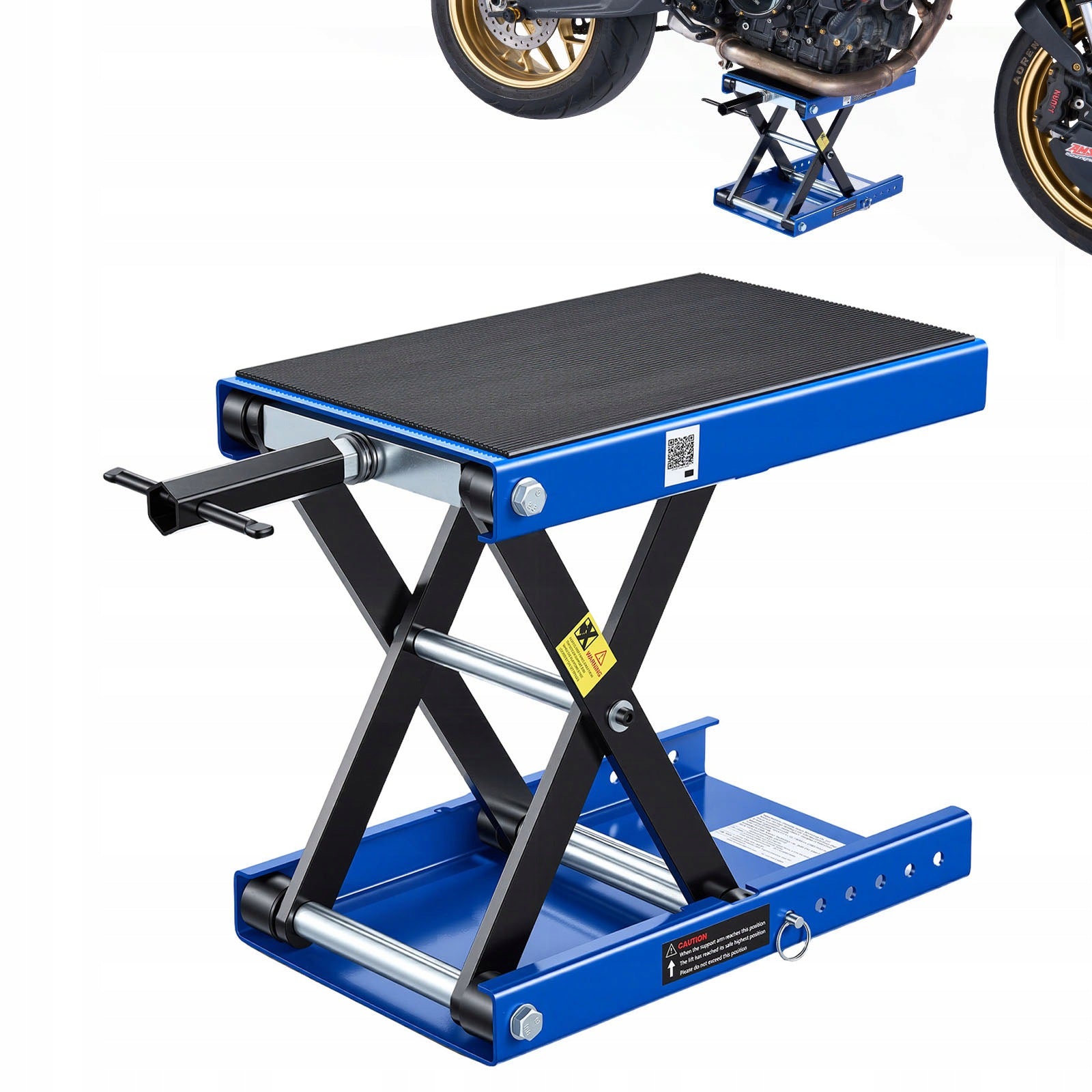 Motorcycle Lifter Steel Lifting Capacity 499KG 9,5-34CM Black-Blue