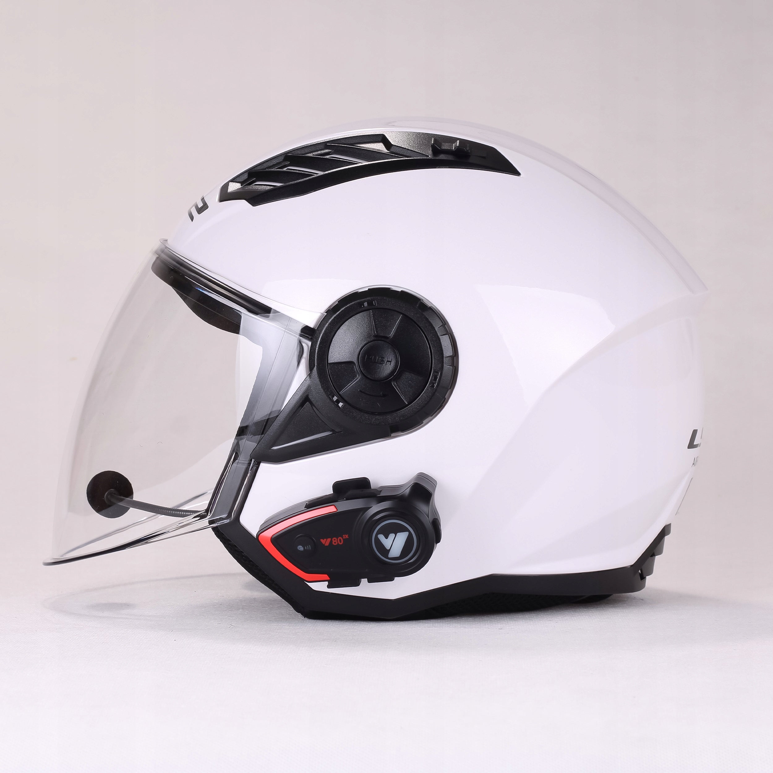 Motorcycle OPEN HELMET LS2 OF616 AIRFLOW II white + BLUETOOTH INTERCOM Manufacturer LS2