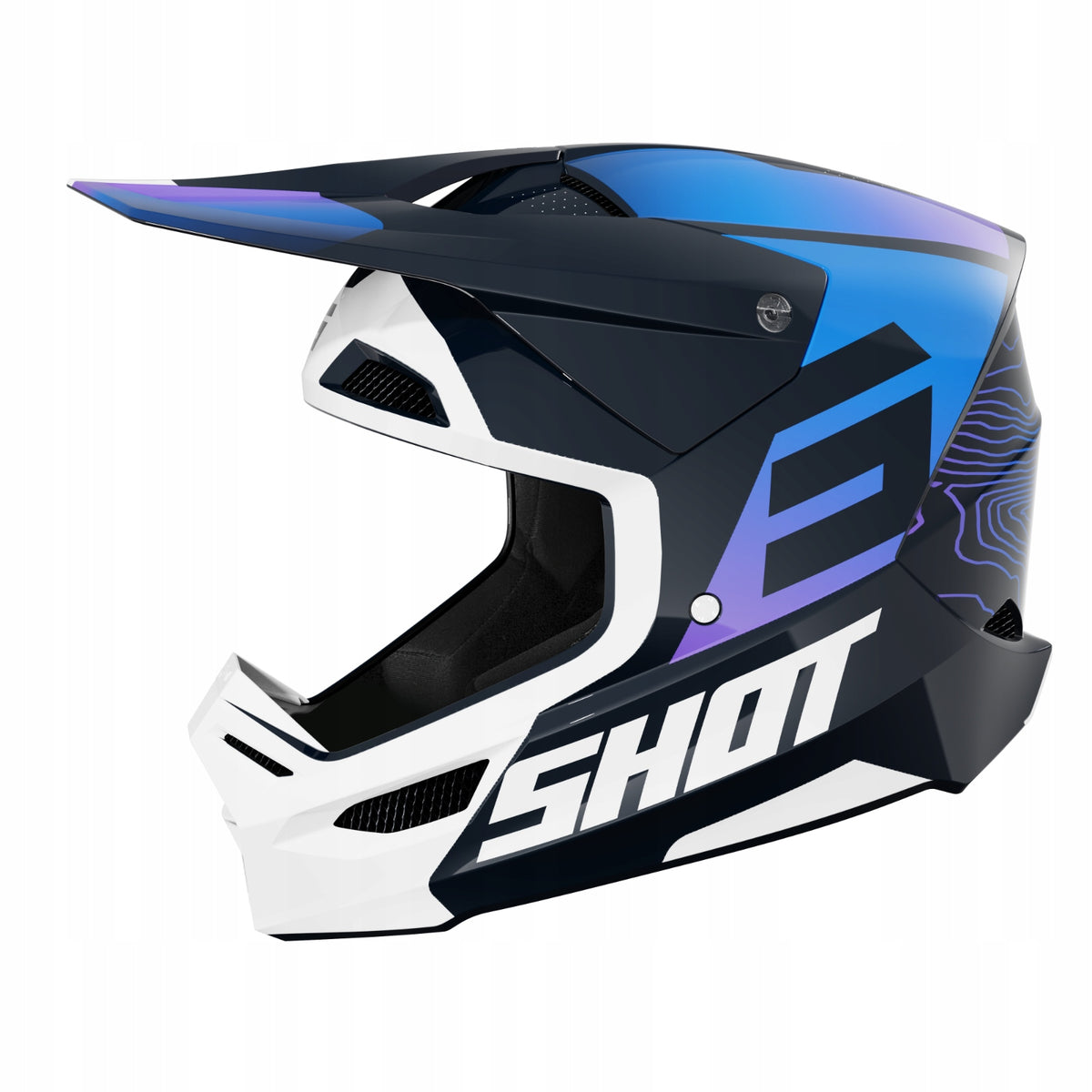 Motorcycle Offroad Helmet Shot Furious Apex Blue Glossy Size XL