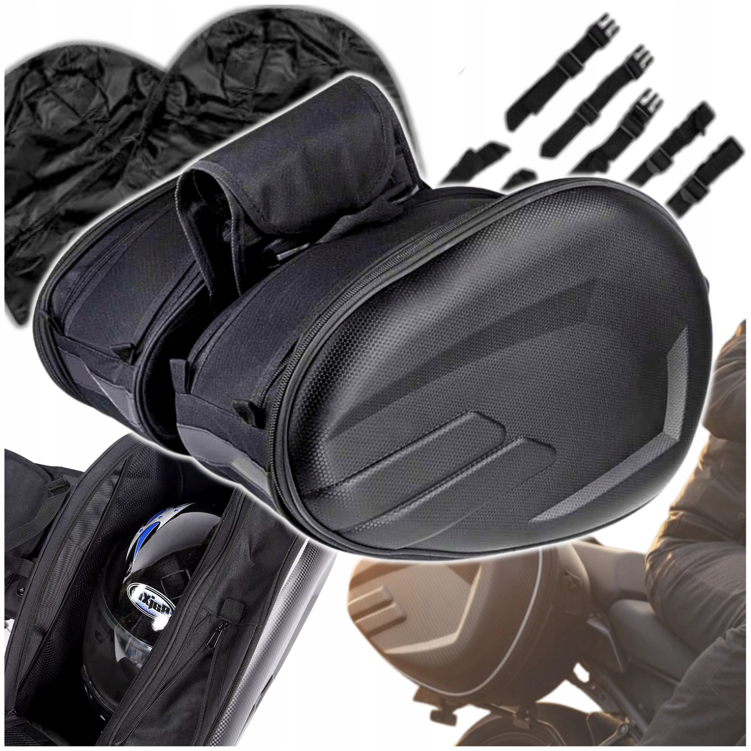 Motorcycle Pouches Waterproof Bags Trunks For Seat Cover 38-58L