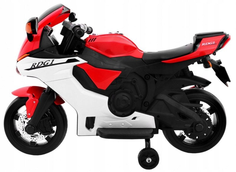 Motorcycle R1 Superbike Electric for Kids Red + Auxiliary Wheels + Brand Ramiz