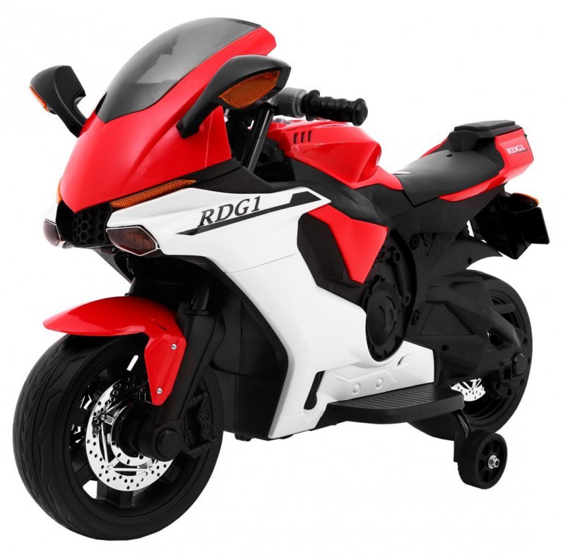 Motorcycle R1 Superbike Electric for Kids Red + Auxiliary Wheels +